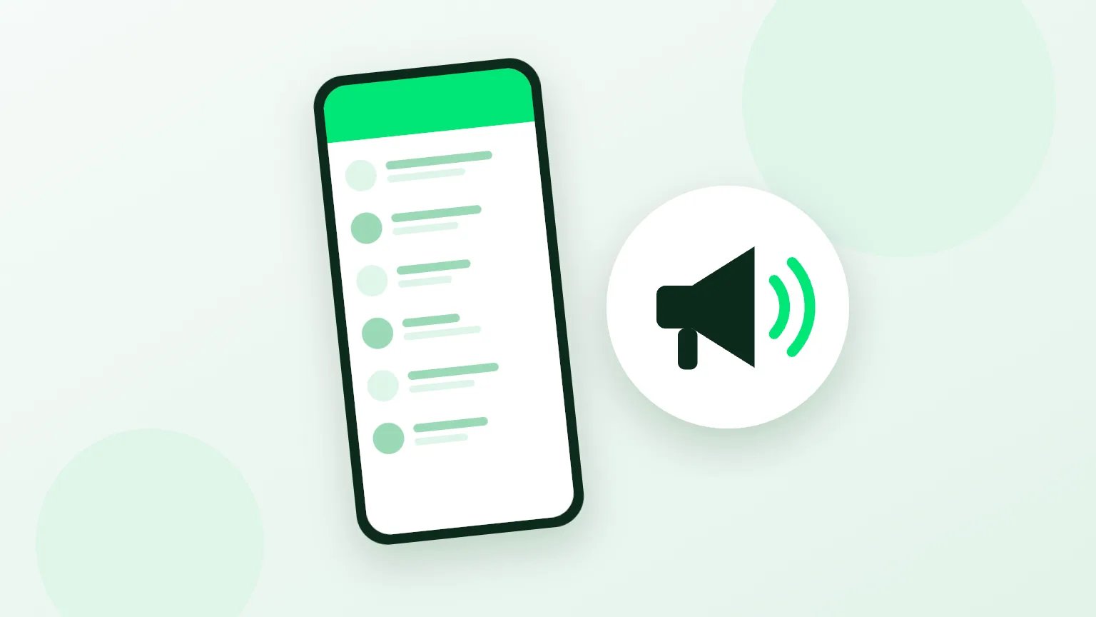 Ilustração de um celular sem rosto mostrando a criação de um canal no WhatsApp, com campos de nome, descrição e imagem do canal
