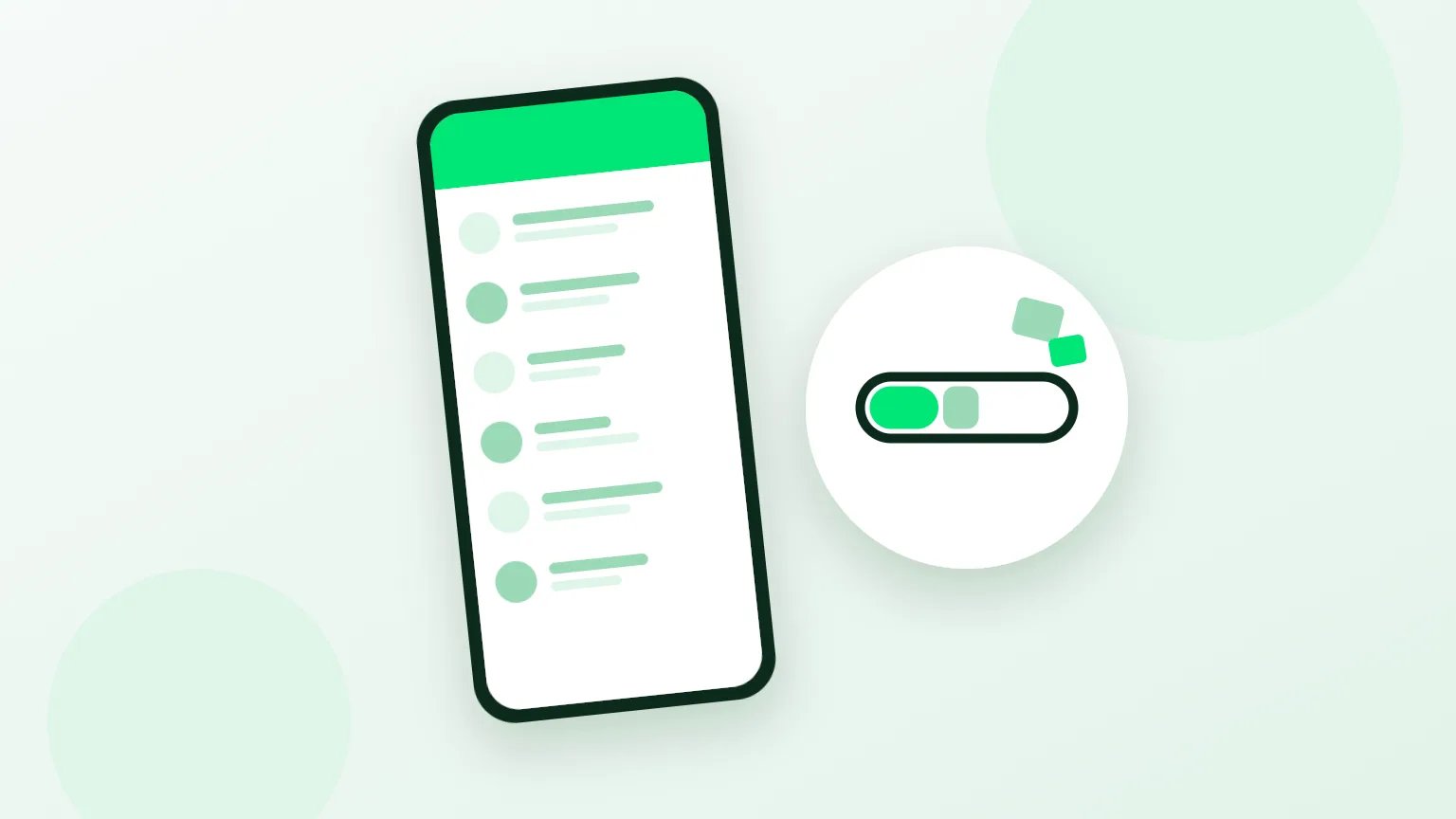 Ilustração de uma tela de celular mostrando o armazenamento do WhatsApp com barras coloridas indicando quais mídias ocupam mais espaço, sem rostos