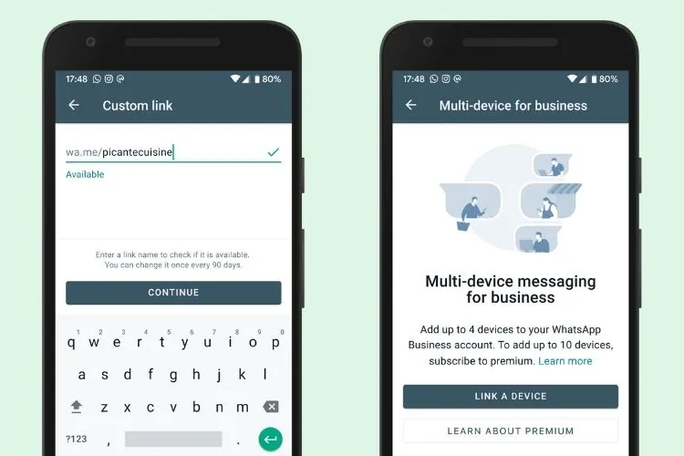 Tela do WhatsApp Business Premium original, lançado em 2022–2023 e hoje descontinuado como produto isolado